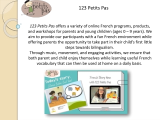 Online Children's French Classes - 123 Petits Pas