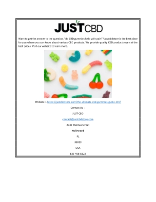 Do Cbd Gummies Help With Pain? | Justcbdstore.com