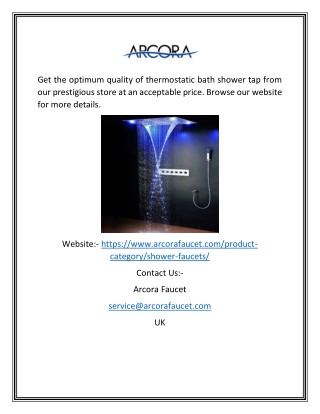 Thermostatic bath shower tap | Arcora Faucet