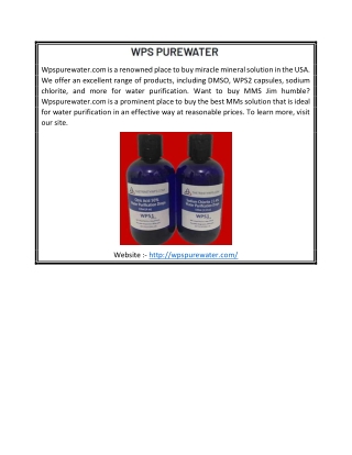 Buy Miracle Mineral Solution USA | Wpspurewater.com