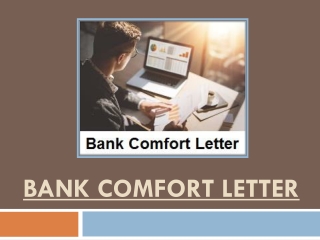 Things To Know About A Bank Comfort Letter