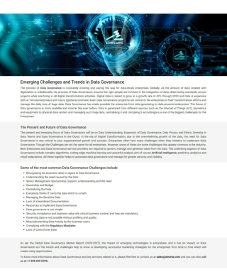 Emerging Challenges and Trends in Data Governance