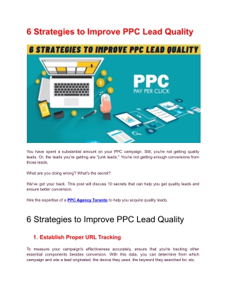 6 Strategies to Improve PPC Lead Quality