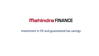 Investment in FD and guaranteed tax savings