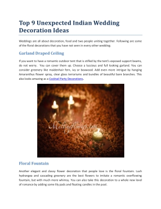 Top 9 Unexpected Indian Wedding Decoration Ideas