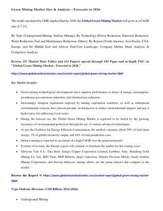 Green Mining Market Size & Growth