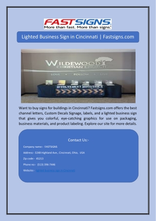 Lighted Business Sign in Cincinnati | Fastsigns.com