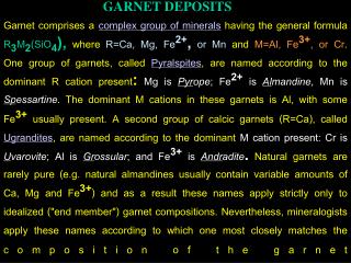 GARNET DEPOSITS