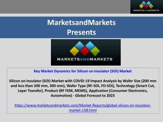 Key Market Dynamics for Silicon on Insulator (SOI) Market