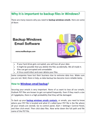 Windows Email Backup Tool