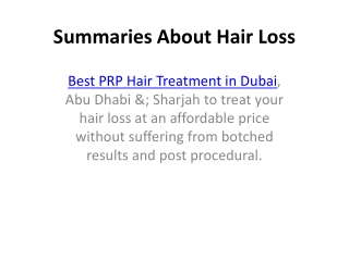 Summaries About Hair Loss