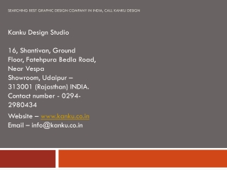 Searching Best Graphic Design Company in India, Call Kanku Design