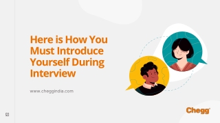 How you must Introduce Yourself  During Interview ?
