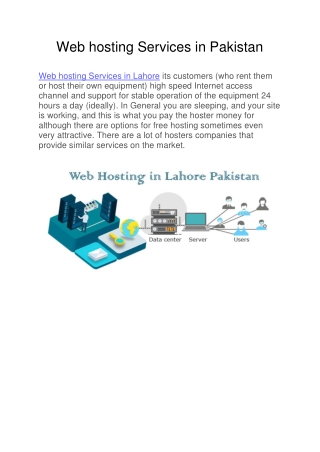Web hosting Services in Pakistan