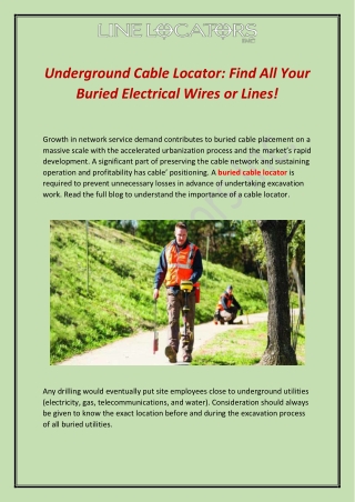 Underground Cable Locator: Find All Your Buried Electrical Line or Wires!