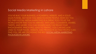 Social Media Marketing Company in Lahore