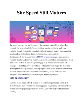 Site Speed Still Matters