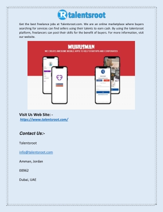 Top Freelance Service Marketplace | Talentsroot.Com