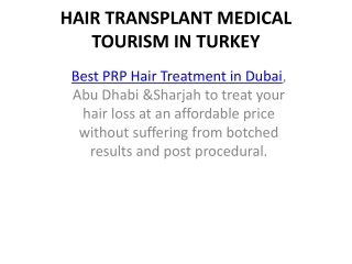HAIR TRANSPLANT MEDICAL TOURISM IN TURKEY