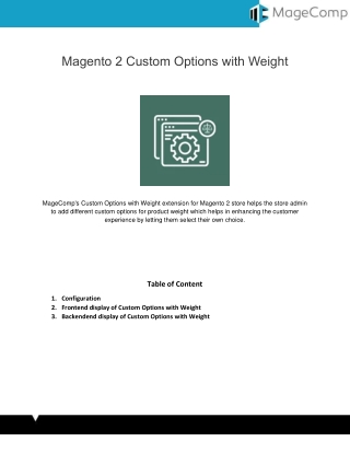 Magento 2 Custom Options With Weight