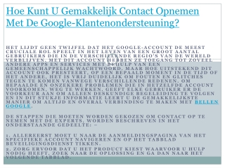Contact Google Nederland Technische hulp voor jou
