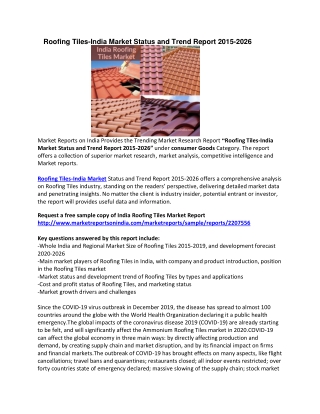India Roofing Tiles Market
