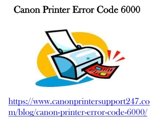 Canon Printer Error Code 6000