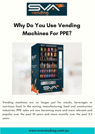 Why Do You Use Vending Machines For PPE?