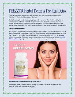 FREZZOR Herbal Detox is the Real Detox