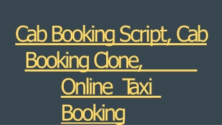 Cab Booking Script, Cab Booking Clone, Online Taxi Booking