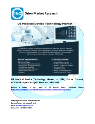 US Medical Device Technology Market Size, Share, Impressive Industry Growth, Report 2026