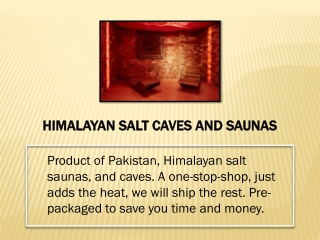 Shop Himalayan Salt Caves and Saunas