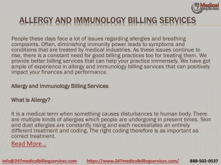 Allergy And Immunology Billing Services