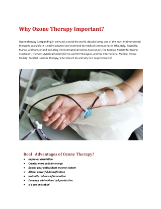 Why Ozone Therapy Important