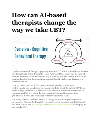 How can AI-based therapists change the way we take CBT? - MARCo