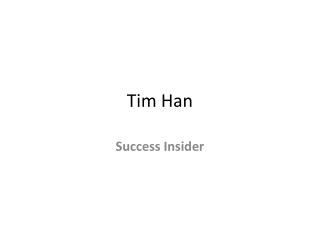 Tim Han Helping Others To Pass Their Depressing Stage