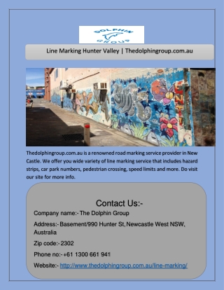 Line Marking Hunter Valley | Thedolphingroup.com.au