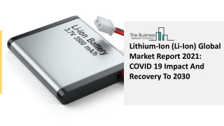 Global Lithium-Ion (Li-Ion) Market Report 2021-2030 | Covid 19 Impact and Recovery