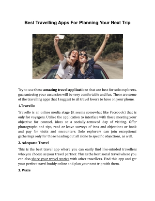Best Travelling Apps For Planning Your Next Tri