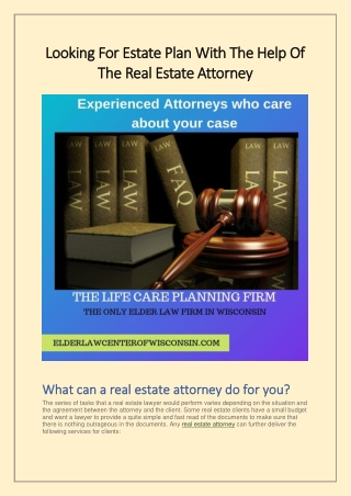Looking For Estate Plan With The Help Of The Real Estate Attorney