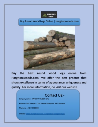 Buy Round Wood Logs Online | Hargitatawoods.com