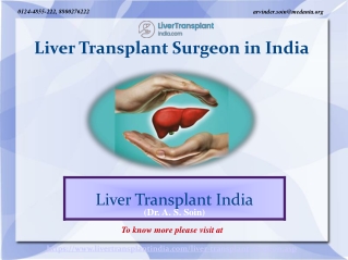 Best Liver Transplant Surgeon in India