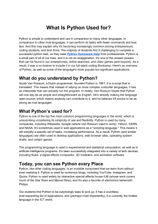 What Is Python Used for?