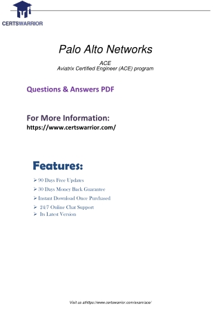 ACE Free PDF Demo Latest Certification Tests 2020