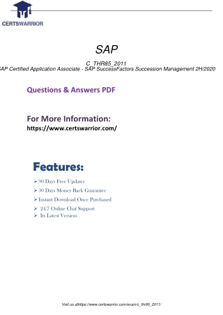 C_THR85_2011 PDF Training Guides Preparation Material