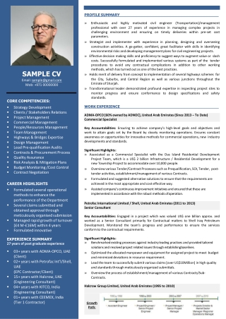 Samples - CV Writing, CV Editing, Linkedin Profile, Visual Resume - CareerZooom