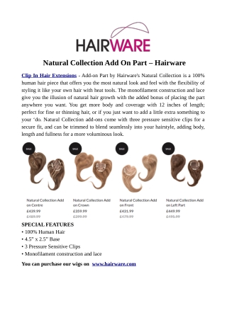 Natural Collection Add On Part – Hairware