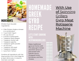 Homemade Greek Gyro Recipe - Spinning Grillers