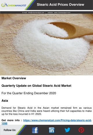 Stearic Acid Prices, News, Demand and Supply | ChemAnalyst