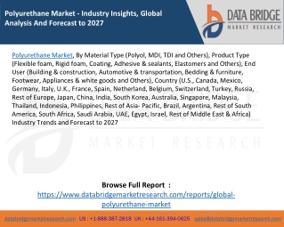 Polyurethane Market - Industry Insights, Global Analysis And Forecast to 2027